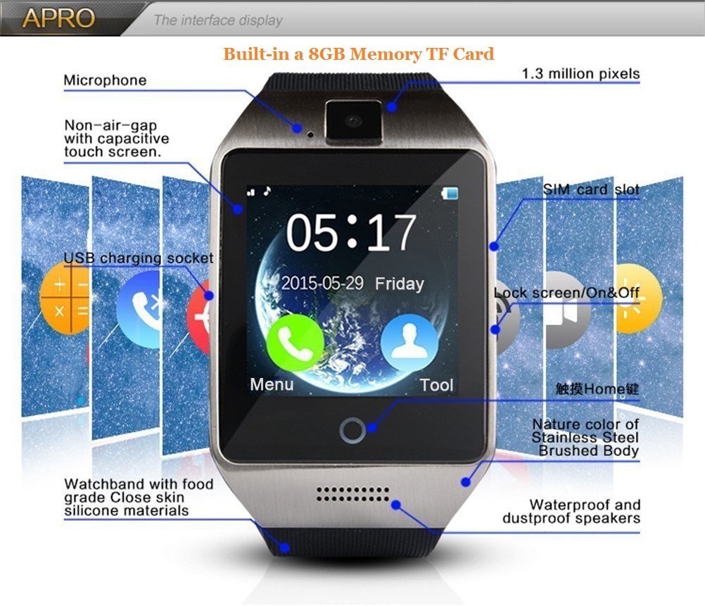Xpro Bluetooth Touch Smart Watch For Android & IPhone WHITE