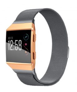 For Fitbit Ionic Grey Metal Mesh Band