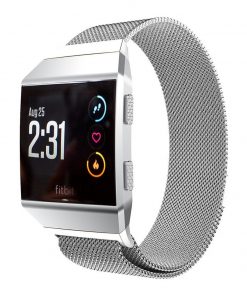For Fitbit Ionic Silver Metal Mesh Band