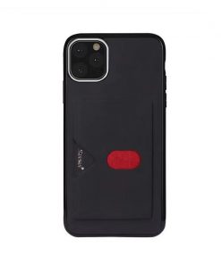 Black PU Leather Back Cover Case Suitable For iPhone Series 11