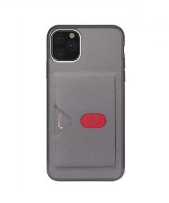 Grey PU Leather Back Cover Case Suitable For iPhone Series 11