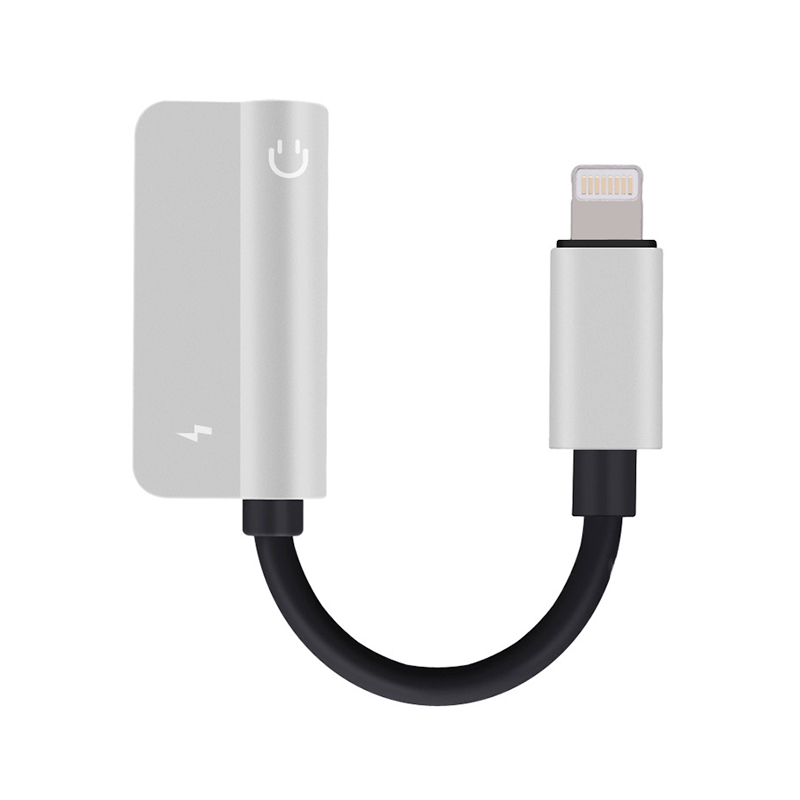 2 in 1 Dual Lightning Audio Charge Adapter Cable ( Silver )