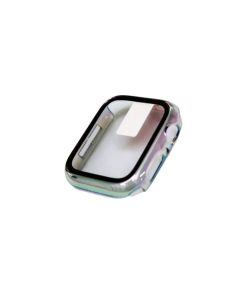 Gradient Rainbow Electroplated Plastic Screen Protector Case Suitable For iWatch SE 44mm