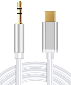 USB Type C 3.5mm Aux Durable Adapter Cable (Silver)